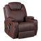 Brown Massage Sofa Chair Recliner 360 Degree Swivel PU Leather Lounge 8 Point Heated