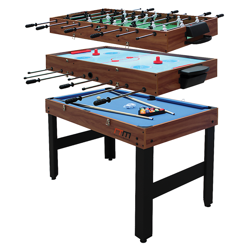 4FT 3-in-1 Games Foosball Soccer Hockey Pool Table, MDF, Ages 8 Plus Set