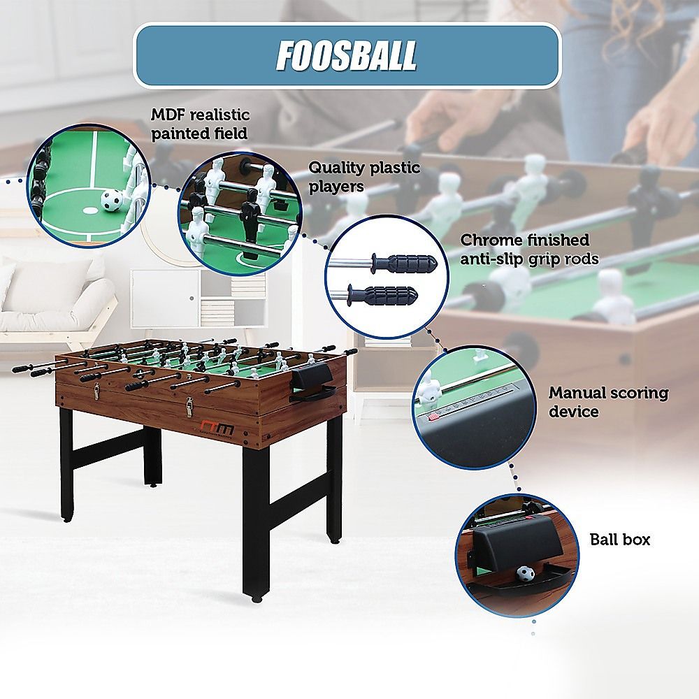 4FT 3-in-1 Games Foosball Soccer Hockey Pool Table, MDF, Ages 8 Plus Set