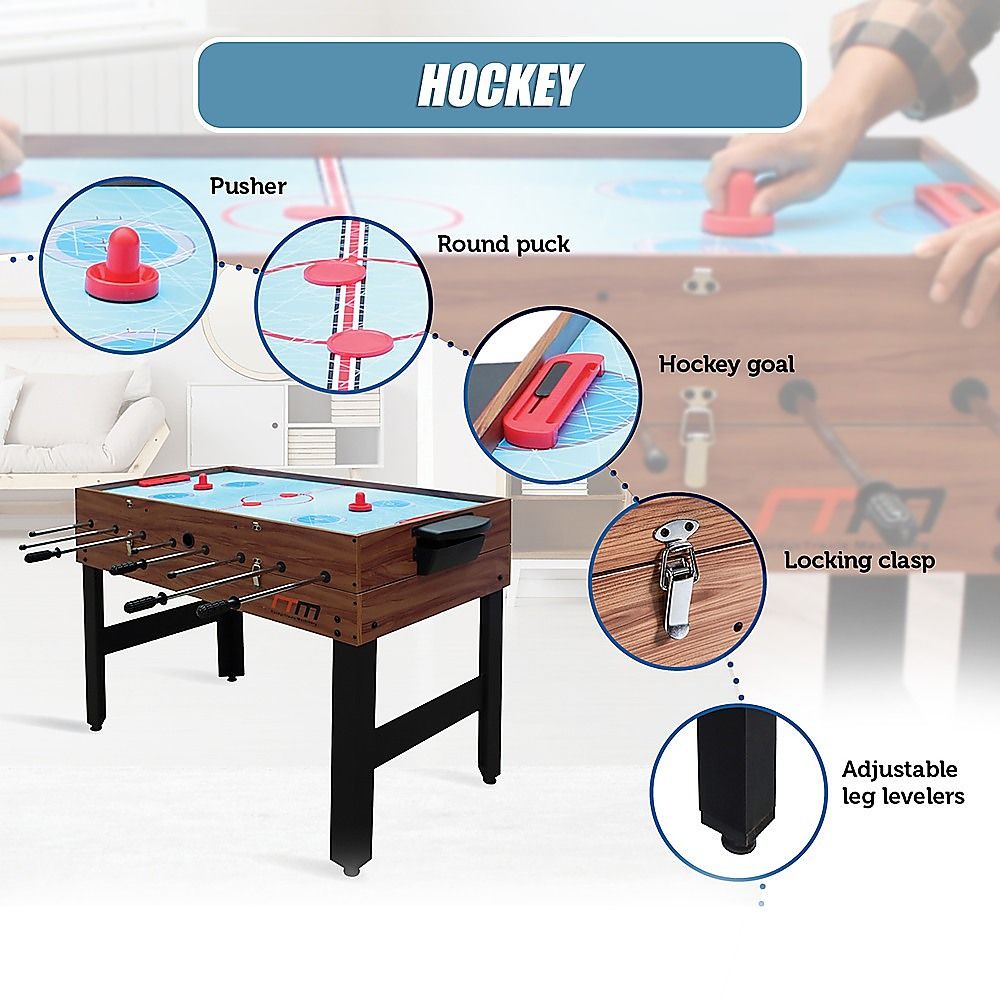 4FT 3-in-1 Games Foosball Soccer Hockey Pool Table, MDF, Ages 8 Plus Set