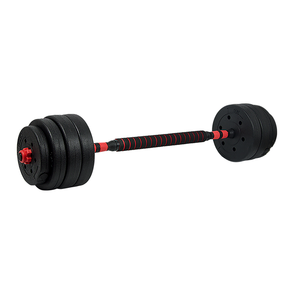40kg Adjustable Rubber Dumbbell and Barbell Set with Chrome Bars for Home Gym
