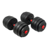 40kg Adjustable Rubber Dumbbell and Barbell Set with Chrome Bars for Home Gym