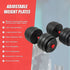 40kg Adjustable Rubber Dumbbell and Barbell Set with Chrome Bars for Home Gym