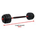 40kg Adjustable Rubber Dumbbell and Barbell Set with Chrome Bars for Home Gym