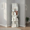 360-Degree Rotating 4-Tier Display Bookshelf Organiser, White, MDF Build