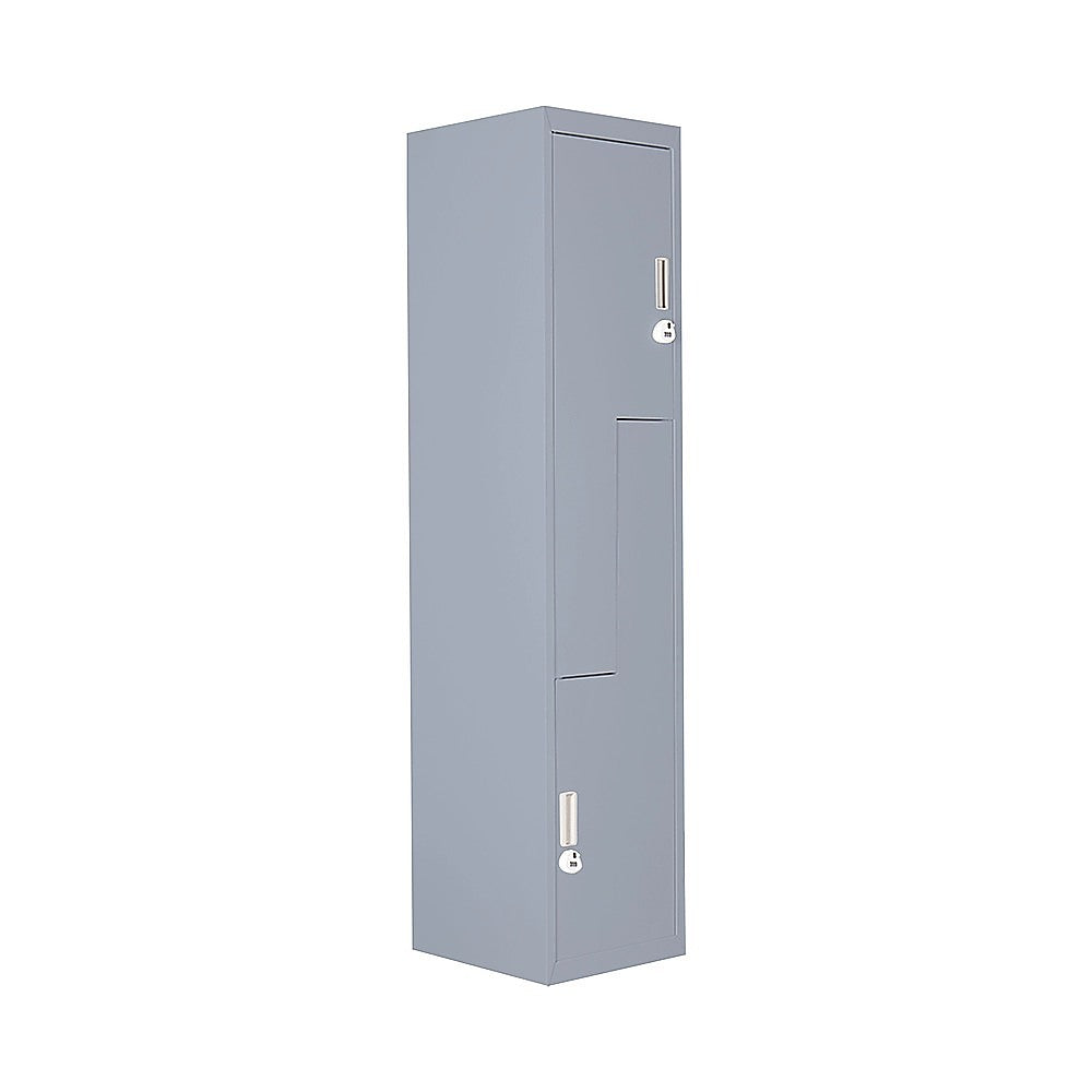 Grey Two-Door L-shaped Office Gym Shed Storage Lockers