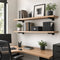 20cm Floating Shelf Brackets Industrial Metal Shelving Supports 4-Pack - Black