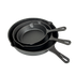 Pre Seasoned Cast Iron Skillet Fry Pan Set 3 Pcs Frying Pan Set