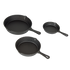 Pre Seasoned Cast Iron Skillet Fry Pan Set 3 Pcs Frying Pan Set