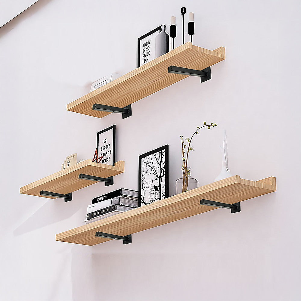 20cm Floating Shelf Brackets Industrial Metal Shelving Supports 4-Pack