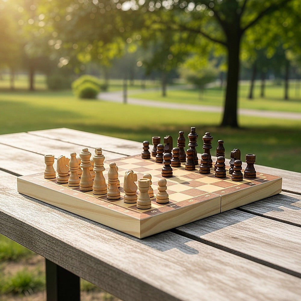 Chess Board Games Folding Large Chess Wooden Chessboard Set Wood Toy Gift