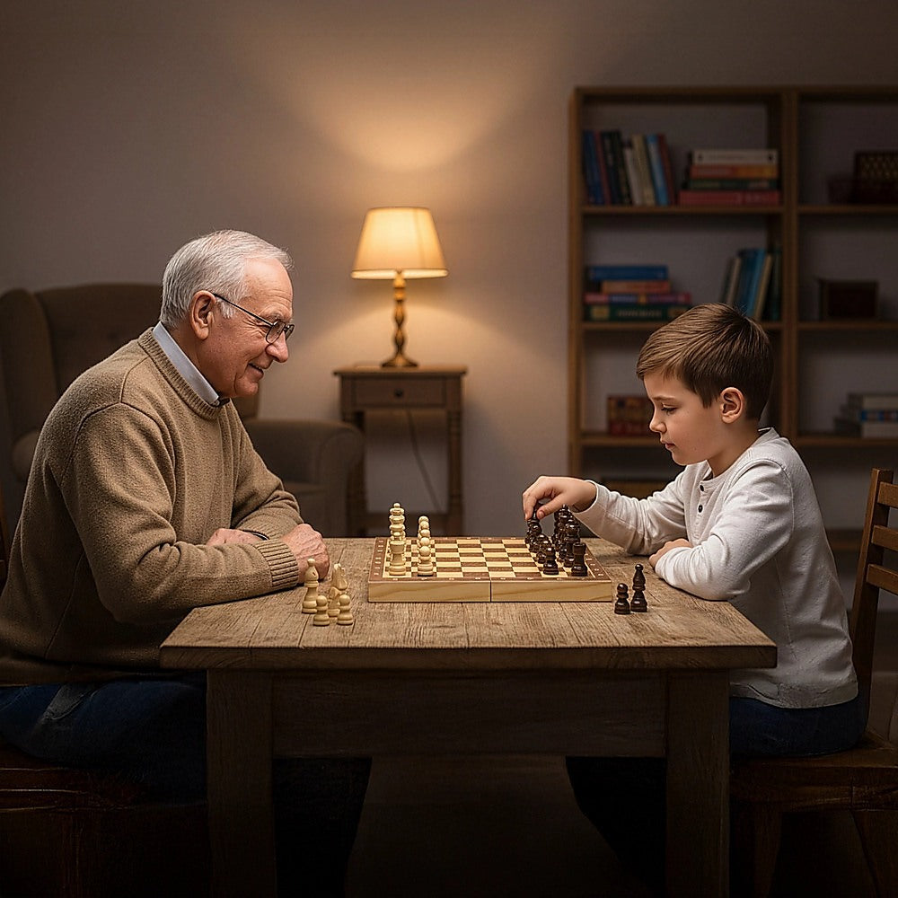 Chess Board Games Folding Large Chess Wooden Chessboard Set Wood Toy Gift