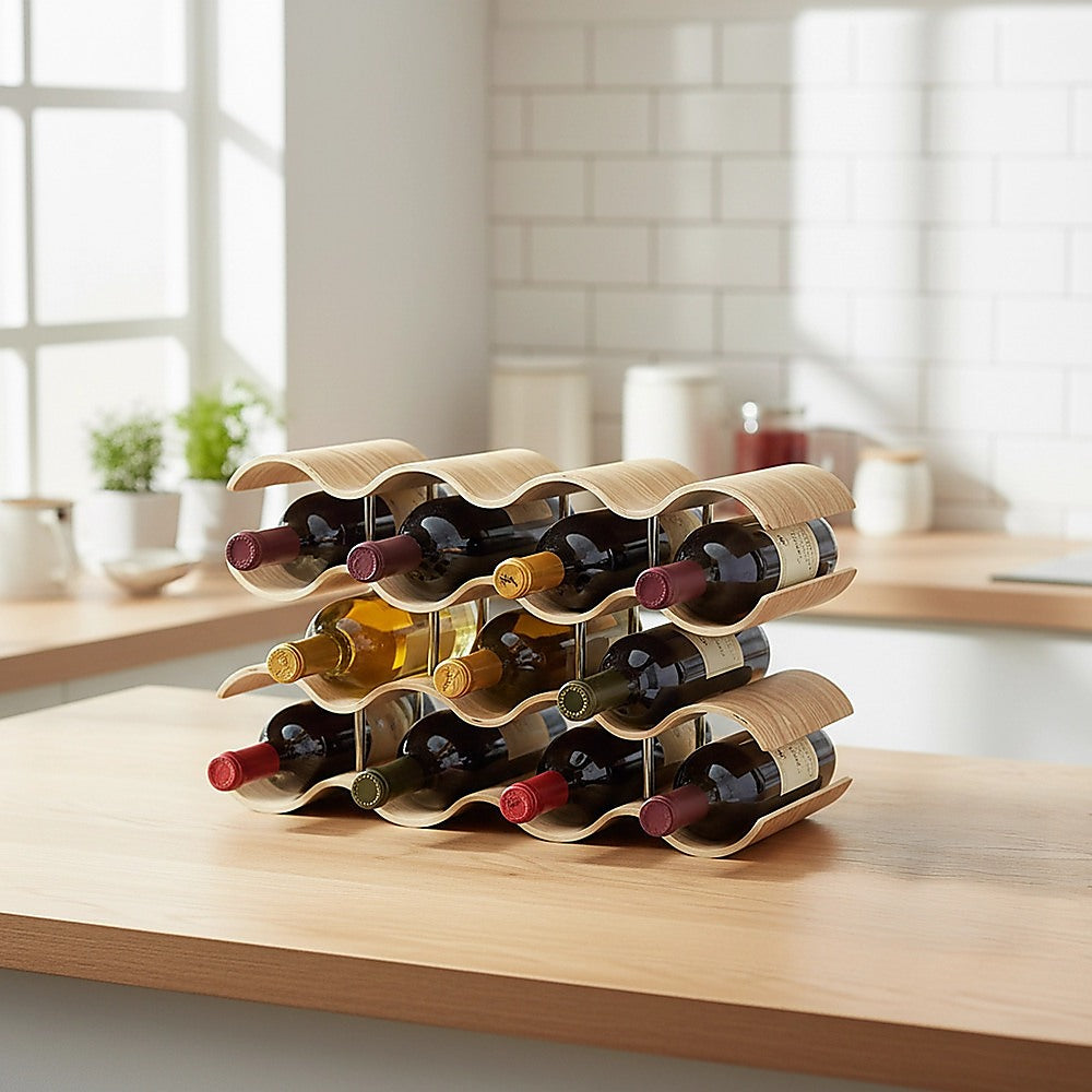 Wooden Wave Wine Rack/Creative Home Grape Wine Holder Shelf Cabinet/Bottle Rack