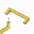 15x Brushed Brass Drawer Pulls Kitchen Cabinet Handles - Gold Finish 96mm