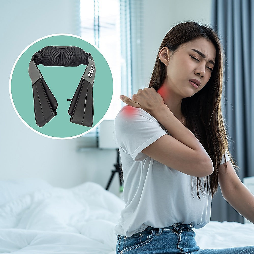 Shiatsu Neck & Back Massager with Heat – Deep Kneading Massage Pillow for Shoulders