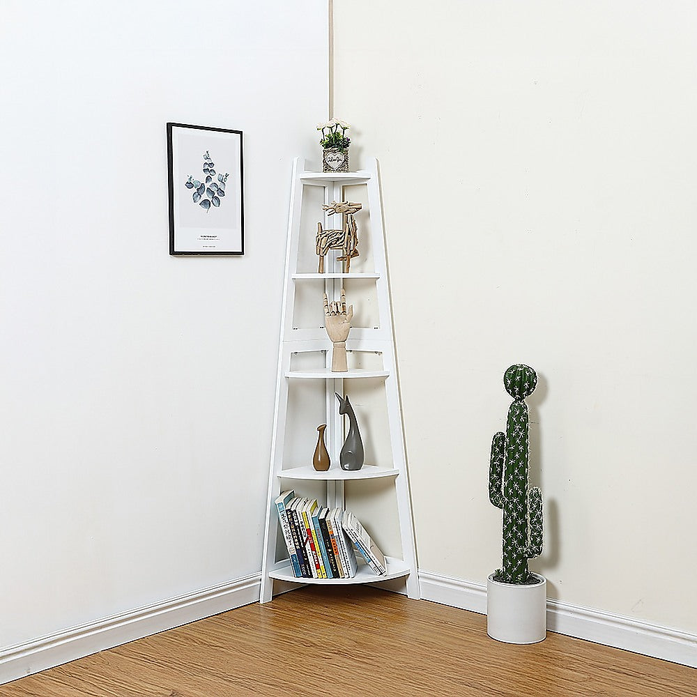 Corner Ladder Shelf Bookcase Display Storage Unit