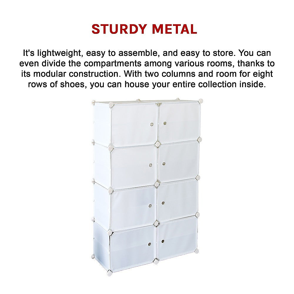 White Cube DIY Shoe Cabinet Rack Storage Portable Stackable Organiser Stand