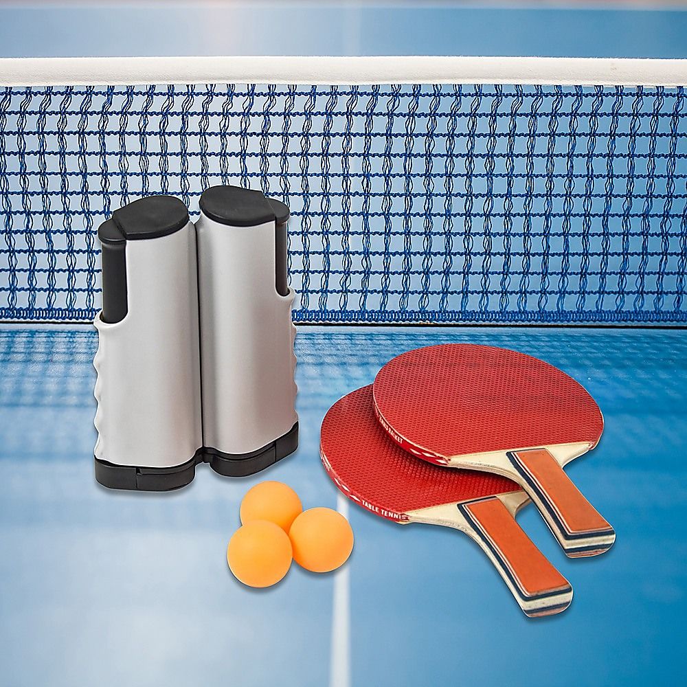 Portable Table Tennis Set with Extendable Net, 2 Paddles & 2 Ping Pong Balls