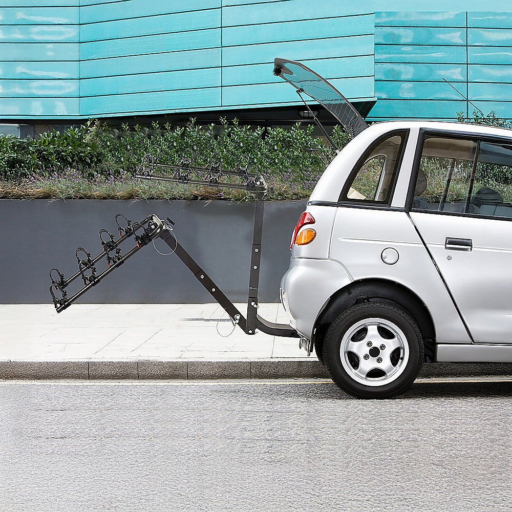 Premium 4-Bike Carrier Rack Hitch Mount Swing Down Bicycle Rack W/ 2