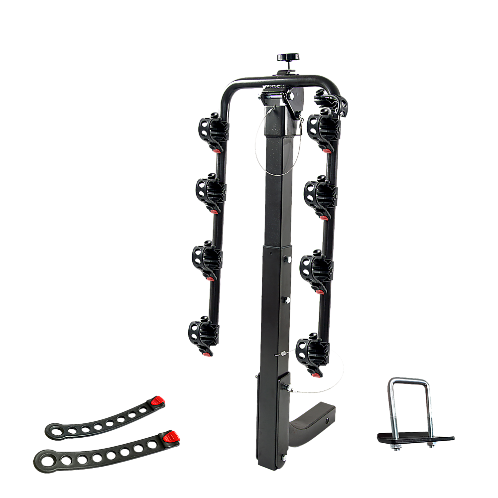 Premium 4-Bike Carrier Rack Hitch Mount Swing Down Bicycle Rack W/ 2