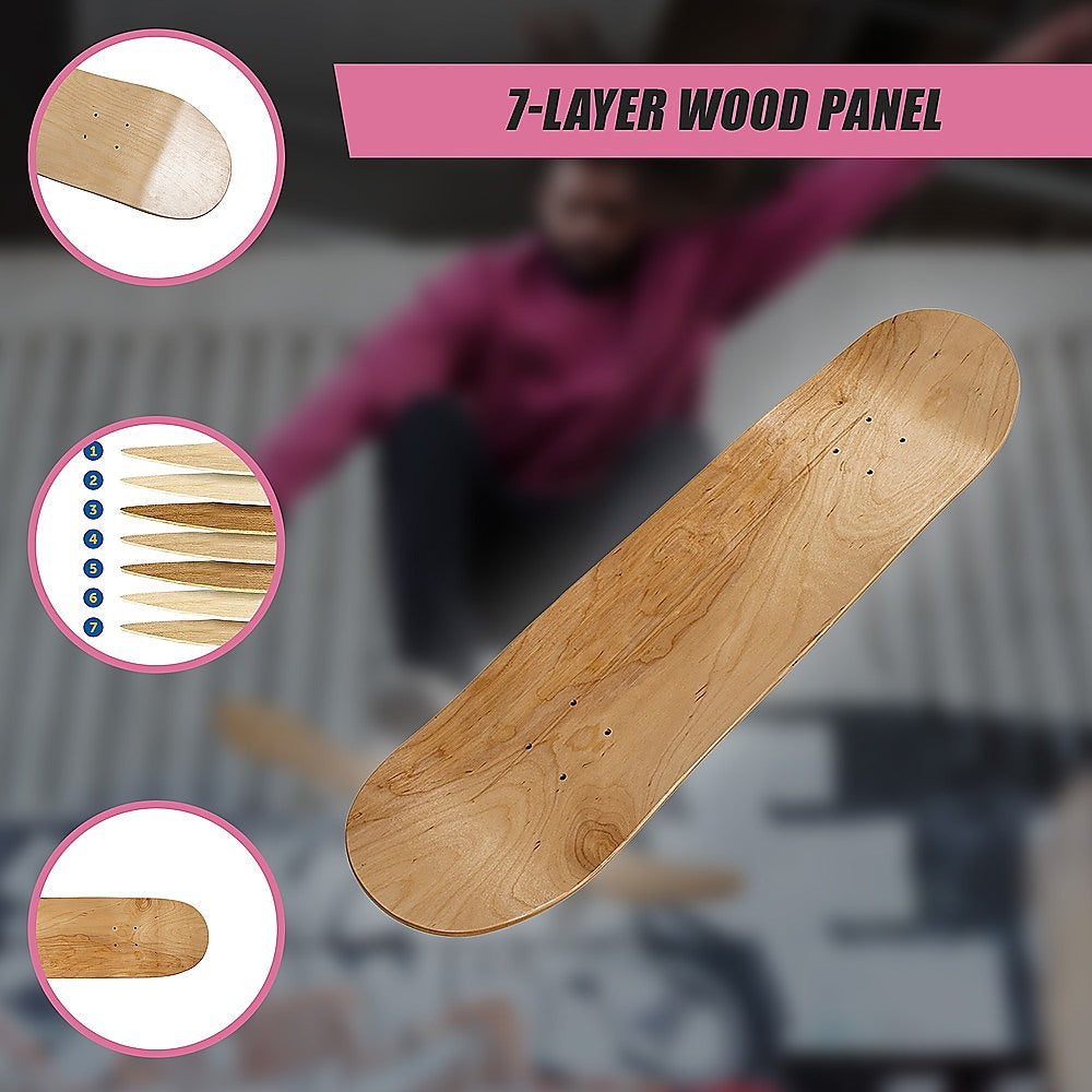 7 Layers Skateboard Deck Natural Wood Maple Double Concave Blank Skate Board DIY