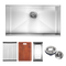 BRIENZ 32-inch Nano Workstation Ledge Undermount 16 Gauge Stainless Steel Kitchen Sink Single Bowl