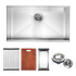 BRIENZ 32-inch Nano Workstation Ledge Undermount 16 Gauge Stainless Steel Kitchen Sink Single Bowl