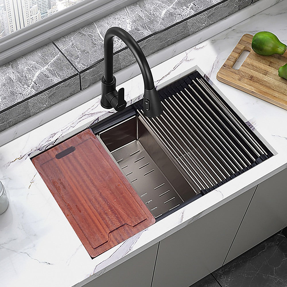32-inch Nano Workstation Ledge Undermount 16 Gauge Stainless Steel Kitchen Sink Single Bowl