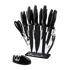 Kitchen 17 Pc Knife Set w/ Block & Sharpener Chef Bread Steak Knives