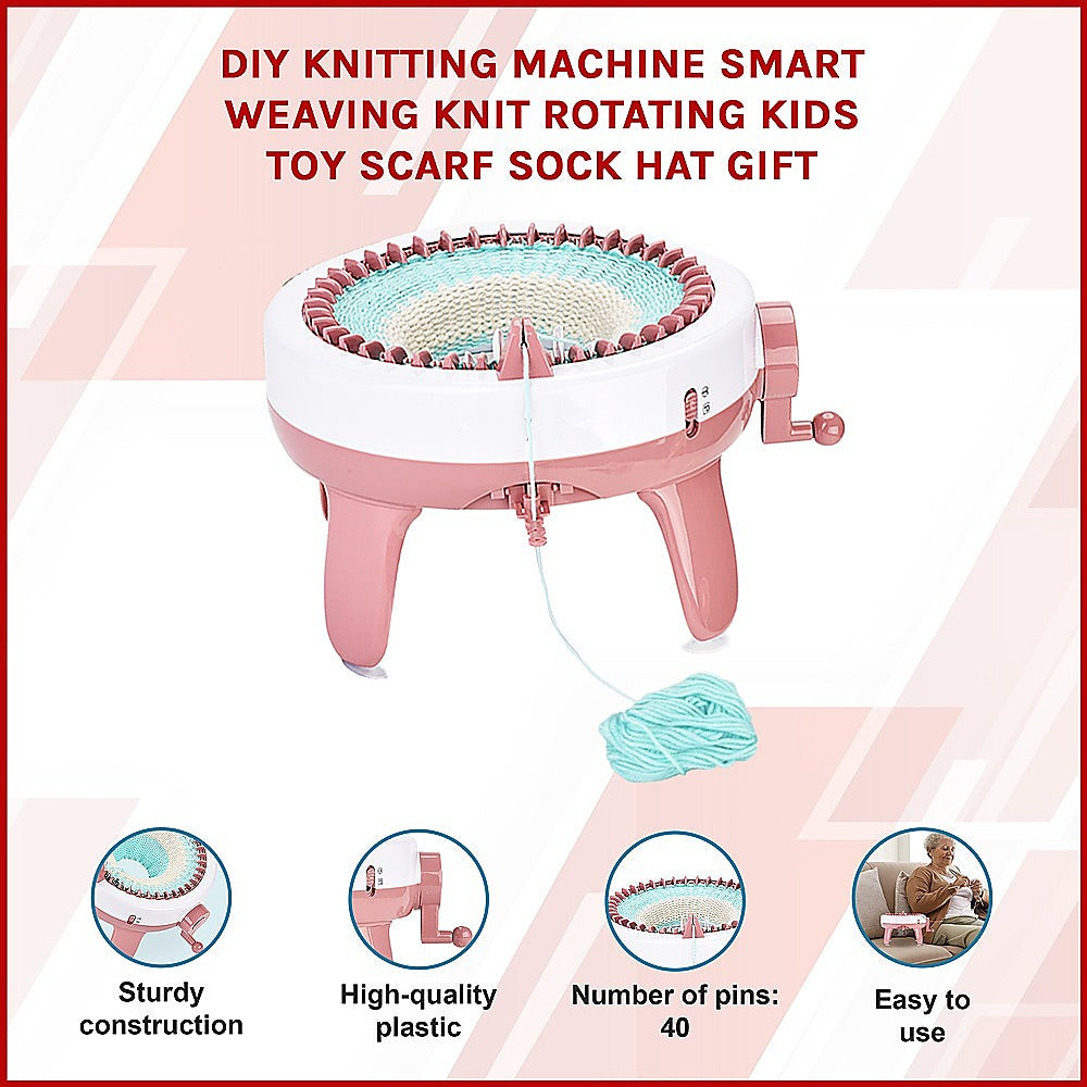 DIY Knitting Machine Smart Weaving Knit Rotating Kids Toy Scarf Sock Hat Gift