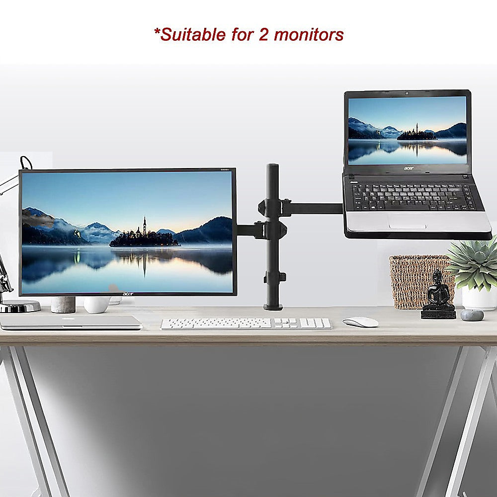 Monitor Mount & Laptop and Tablet Shelf Stands Holders Adjustable Workspace Arm