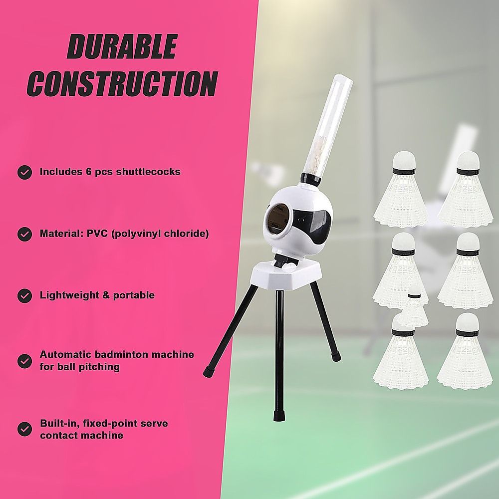 Randy and Travis Badminton Robot Automatic Launcher, 6 Shuttlecocks Incl