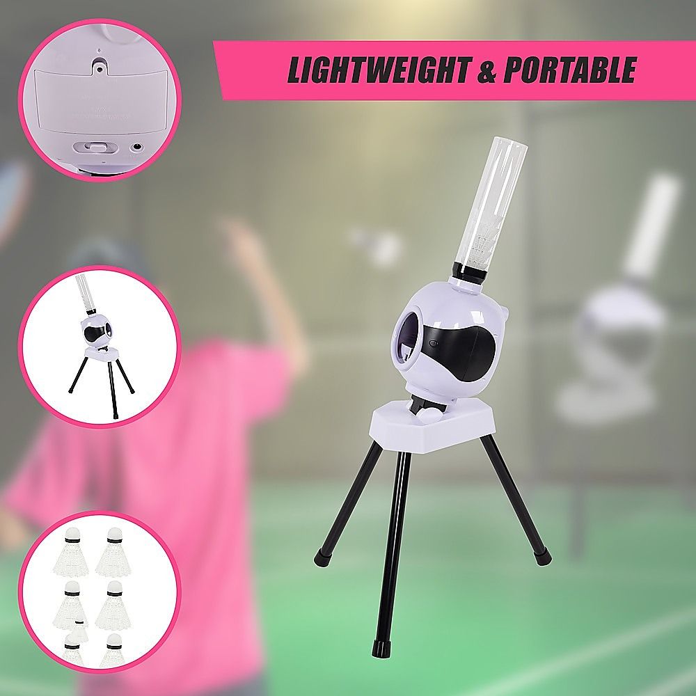 Randy and Travis Badminton Robot Automatic Launcher, 6 Shuttlecocks Incl