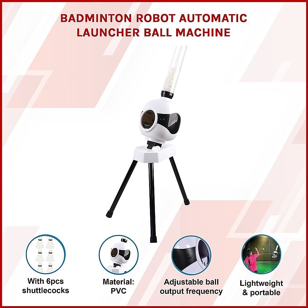 Randy and Travis Badminton Robot Automatic Launcher, 6 Shuttlecocks Incl