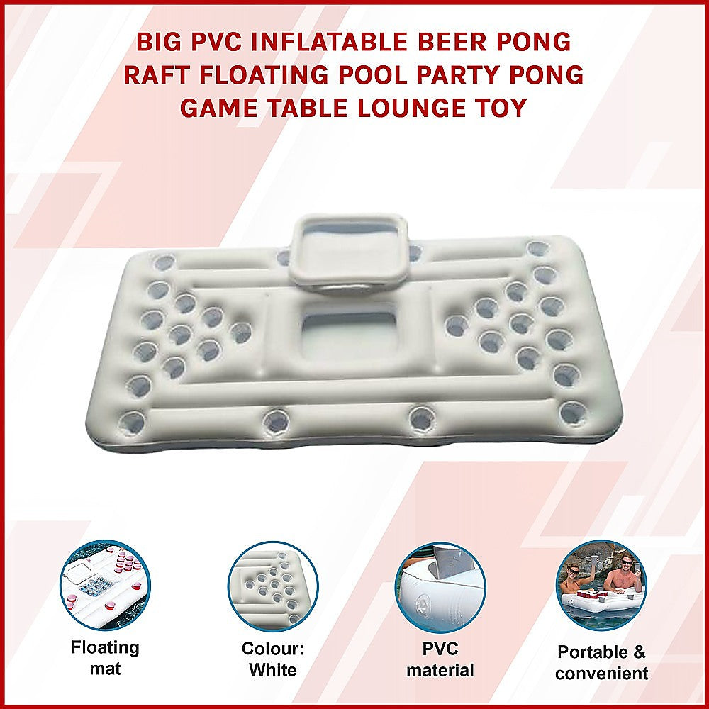 Big PVC Inflatable Beer Pong Raft Floating Pool Party Pong Game Table Lounge Toy