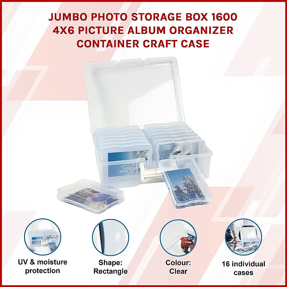 Jumbo Photo Storage Box 1600 4x6 Picture Album Organizer Container Craft Case