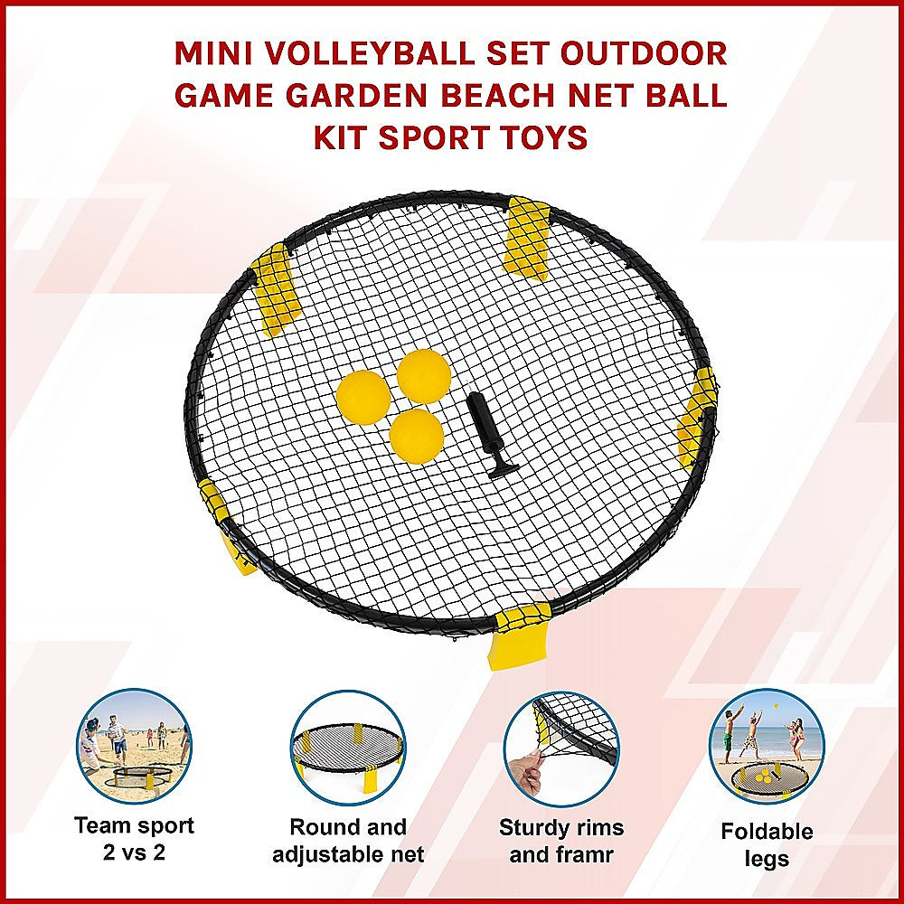 Mini Volleyball Set Outdoor Game Garden Beach Net Ball Kit Sport Toys