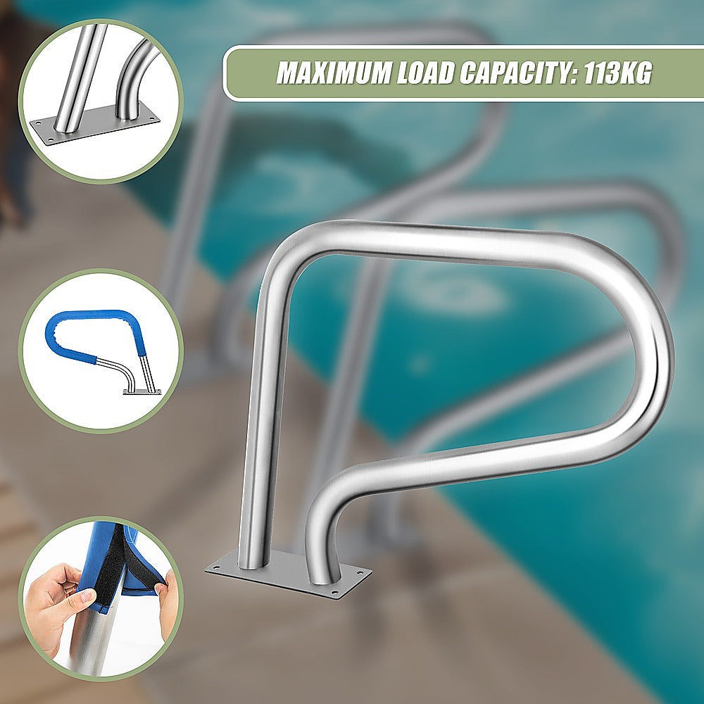 Swimming Pool Hand Rail Step Grab Rail 76.2x55.8cm with Drill Bit