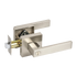 Door Handle Set Lever Privacy Function Square Satin Nickel