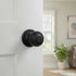 Door Handle Set Passage Function Round Black