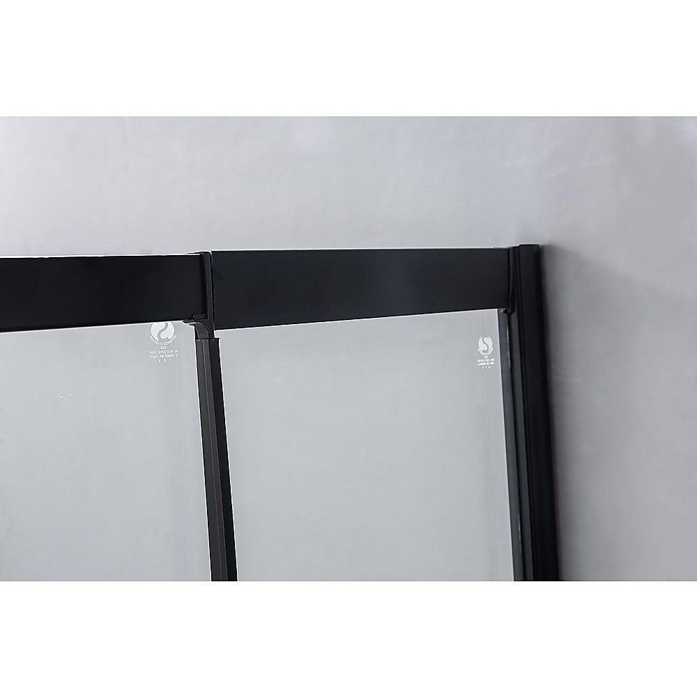 1400-1600mm Sliding Door Safety Glass Shower Screen Black By