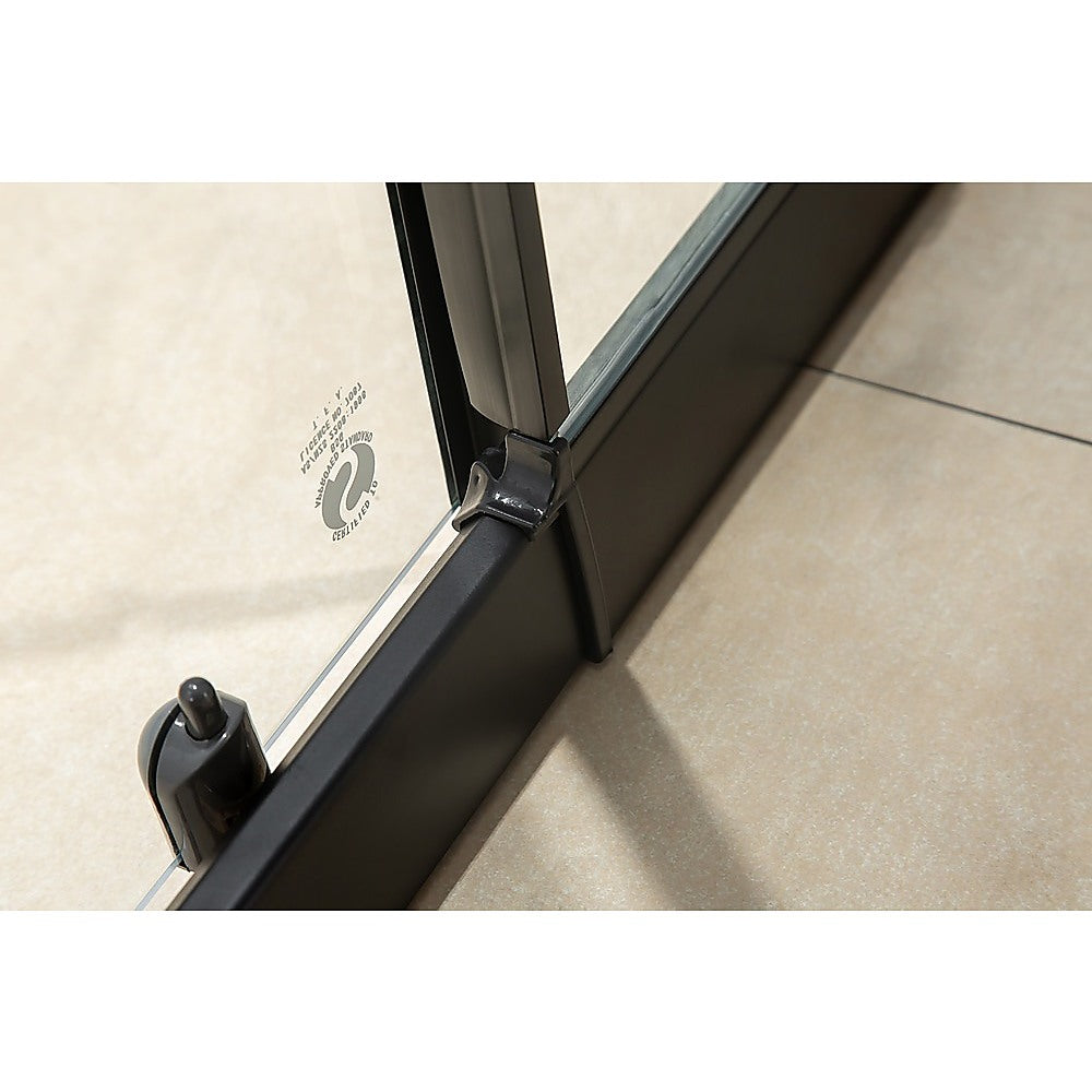 1400-1600mm Sliding Door Safety Glass Shower Screen Black By