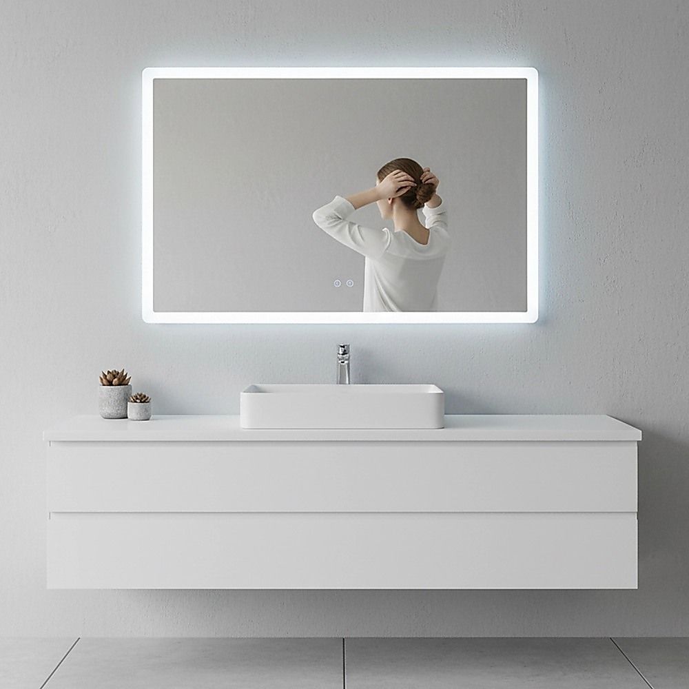Della Francesca LED Bathroom Mirror 100x70cm Anti-Fog Dimmable Touch Wall Mirror