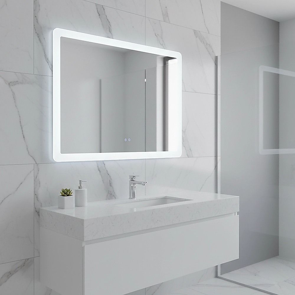 Della Francesca LED Bathroom Mirror 100x70cm Anti-Fog Dimmable Touch Wall Mirror