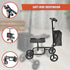 Foldable Knee Walker Scooter Crutch Alternative with Brakes & Storage Bag, 136kg