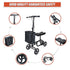 Foldable Knee Walker Scooter Crutch Alternative with Brakes & Storage Bag, 136kg