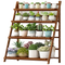 Plant Stand Outdoor Indoor Garden Wood Bamboo Shelf Folding 100CM Length