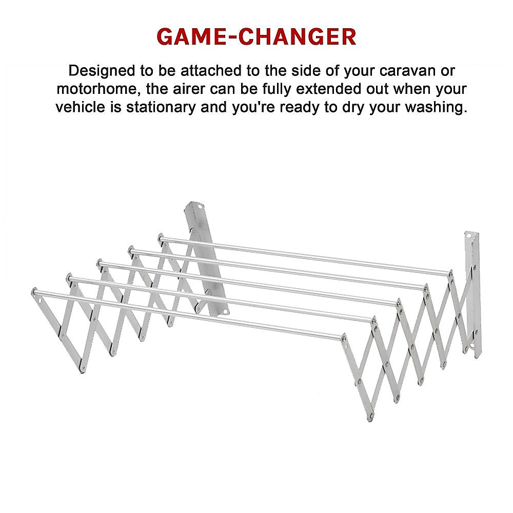 Pull Out Clothes Airer – Expanding Laundry Drying Line for Caravan, RV & Home