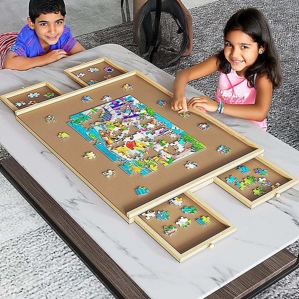 Wooden Jigsaw Puzzle Table Board Storage Table Tray Puzzle For Adult Kid