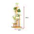 5 Tiers Vertical Bamboo Plant Stand Staged Flower Shelf Rack Outdoor Garden